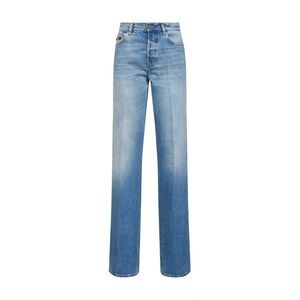 Gucci Women Light Blue Flared Cotton Denim Jeans